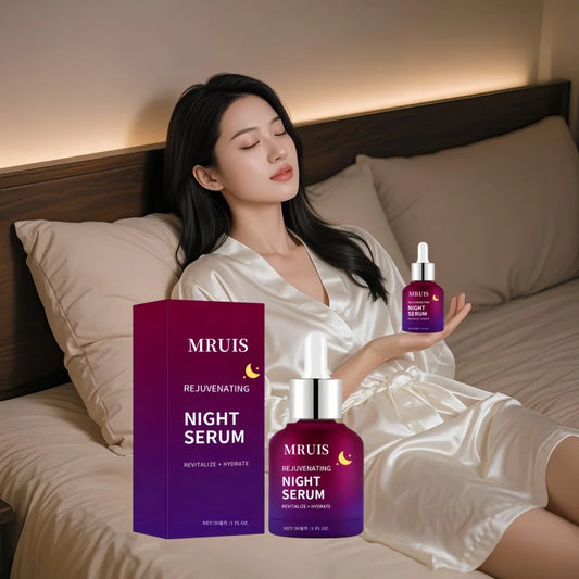 Natural Herb Nighttime for Essence with Squalane and Hyaluronic Acid Skin Care Serum to Slow Down Aging