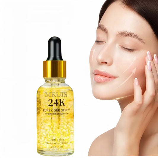24K Gold Serum Anti Aging Face Serum 24K Gold Facial Serum Aging Anti Wrinkle Collagen Peptides Peptides Infused Liquid