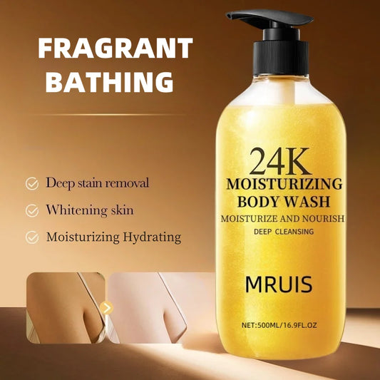 24K Gold Perfumed Moisturizing Shower Gel Perfumes Moisturizes Deeply Cleanses Nourishes the Skin Cleansing Nourishing  Foam